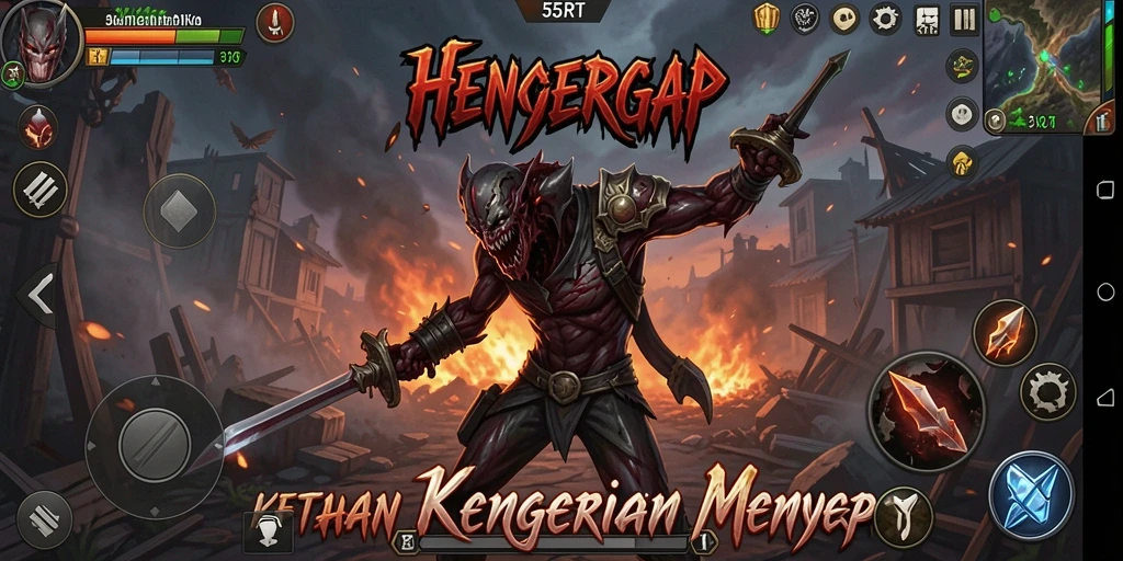 Screenshot menampilkan suasana menegangkan dari gameplay 55RT.