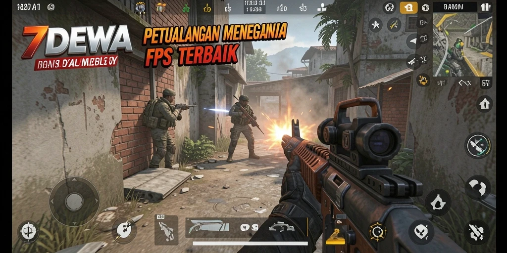 Screenshot menunjukkan aksi menembak mendebarkan dalam game FPS.
