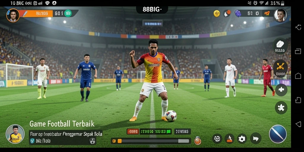 Tampilan menarik dari gameplay 88BIG yang menampilkan pertandingan sepak bola.