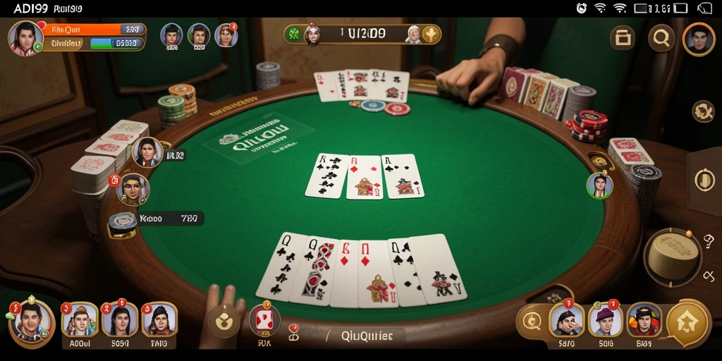 Screenshot gameplay ADI99 yang menunjukkan aksi QiuQiu yang seru.