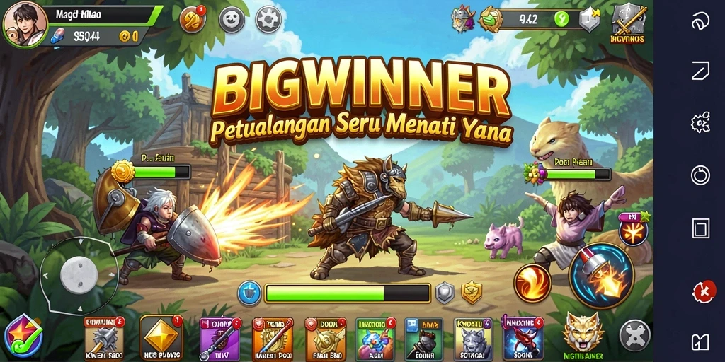 Menampilkan aksi penuh petualangan dan eksplorasi menarik dalam BIGWINNER.