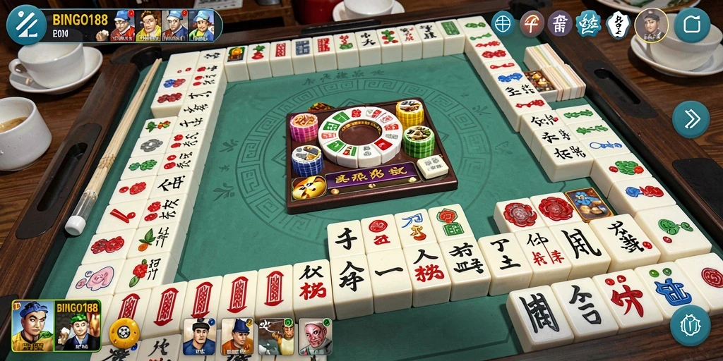 Screenshot utama BINGO188 menampilkan gameplay Mahjong yang menarik.