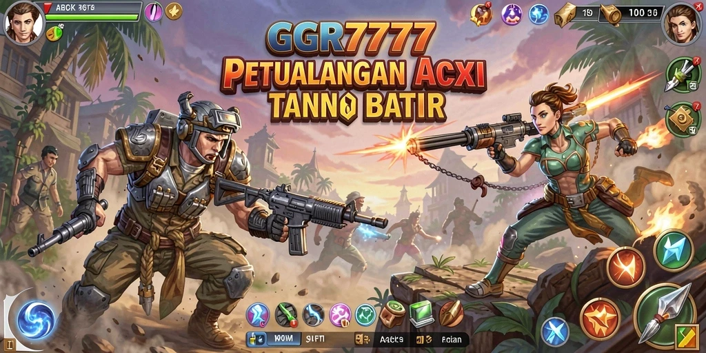 Screenshot GGR7777 menampilkan karakter bertarung melawan musuh dalam aksi yang mendebarkan.
