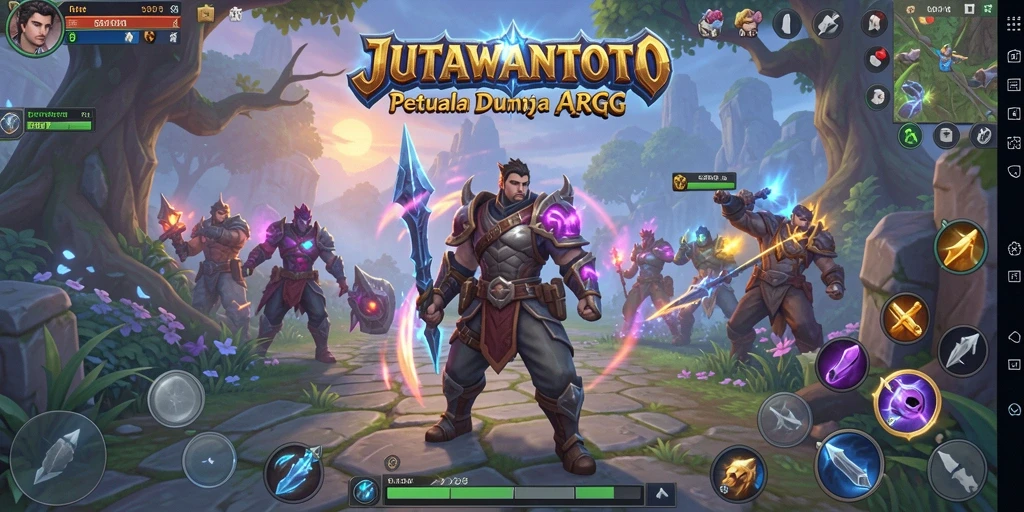 Screenshot gameplay JUTAWANTOTO menampilkan aksi pertempuran mendebarkan.