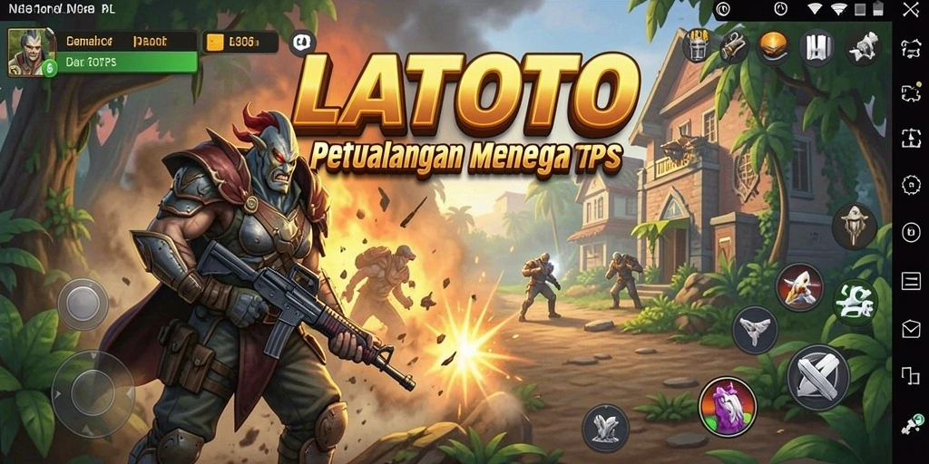 Screenshot utama LATOTO menampilkan aksi seru dalam gameplay TPS.