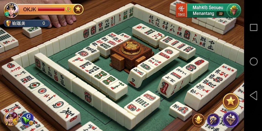 Tampak gameplay Mahjong yang seru dan menantang di OKJK.