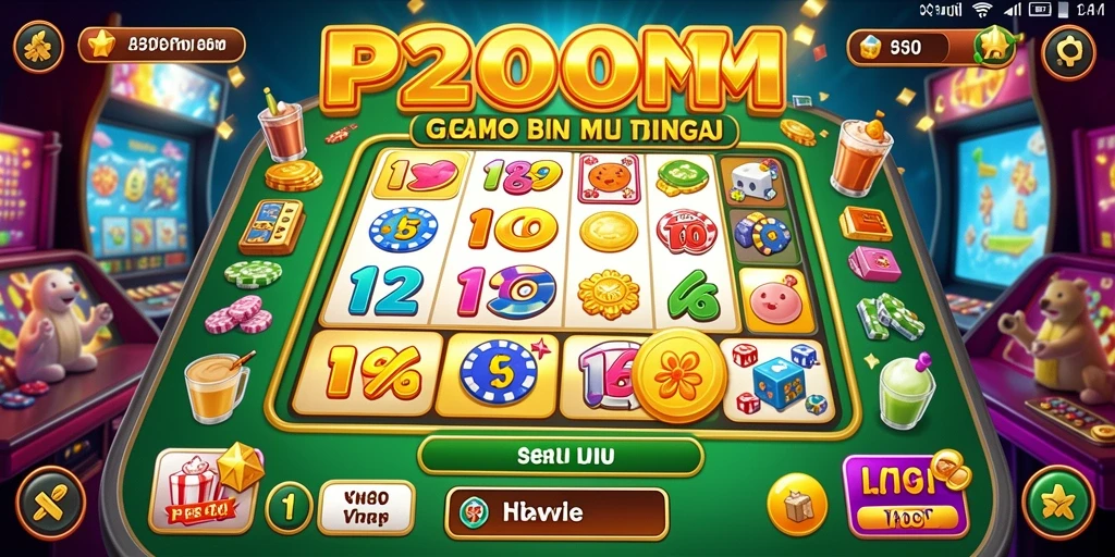 Tampilan gameplay seru dari P200M yang penuh warna.