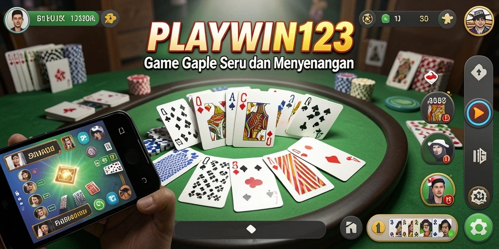 Tampilan permainan Gaple yang seru dan interaktif di PLAYWIN123.