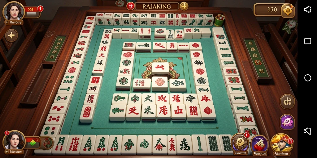 Screenshot RAJAKING menampilkan gameplay Mahjong yang seru dan penuh tantangan.