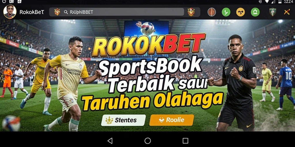 Tampilan menarik aplikasi ROKOKBET dengan fitur Sportsbook.