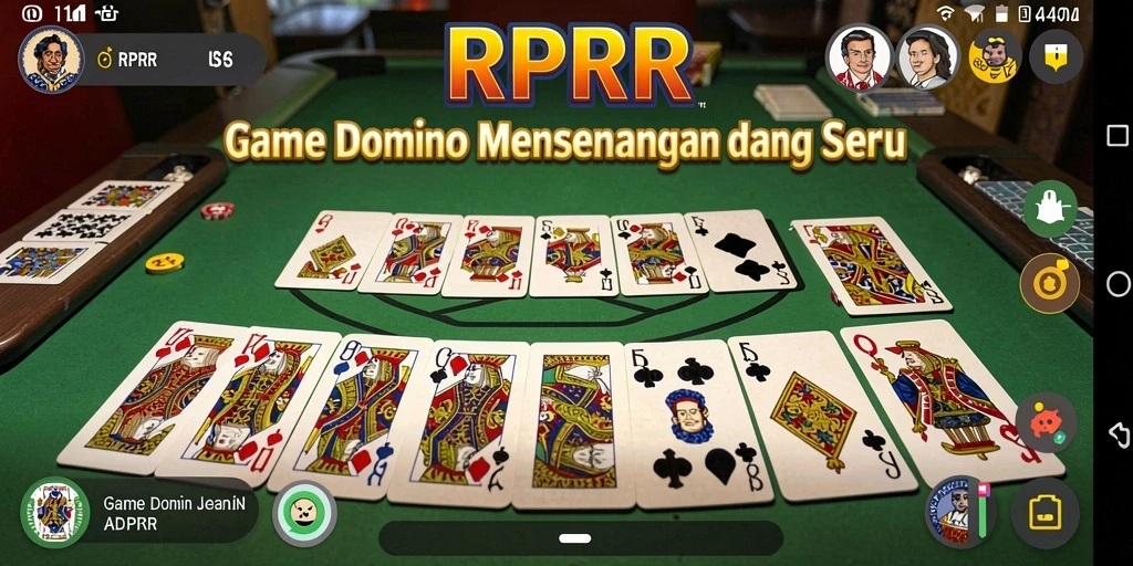 Tangkapan layar gameplay RPRR yang menggambarkan keseruan bermain Domino.
