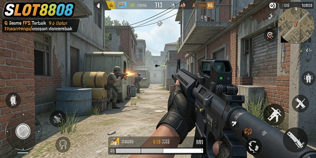 Tampilan gameplay SLOT8808 dengan grafis FPS yang memukau.