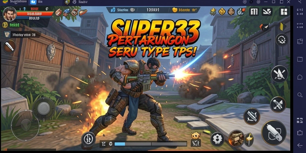 Tampilan gameplay seru dari SUPER33 dengan aksi tembak-menembak.