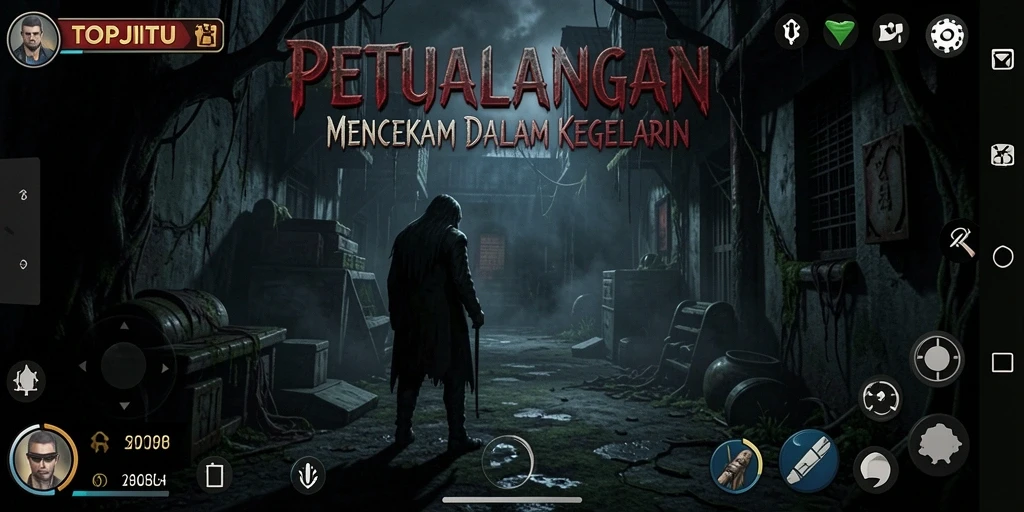 Tangkapan layar menampilkan momen mencekam dalam gameplay TOPJITU.