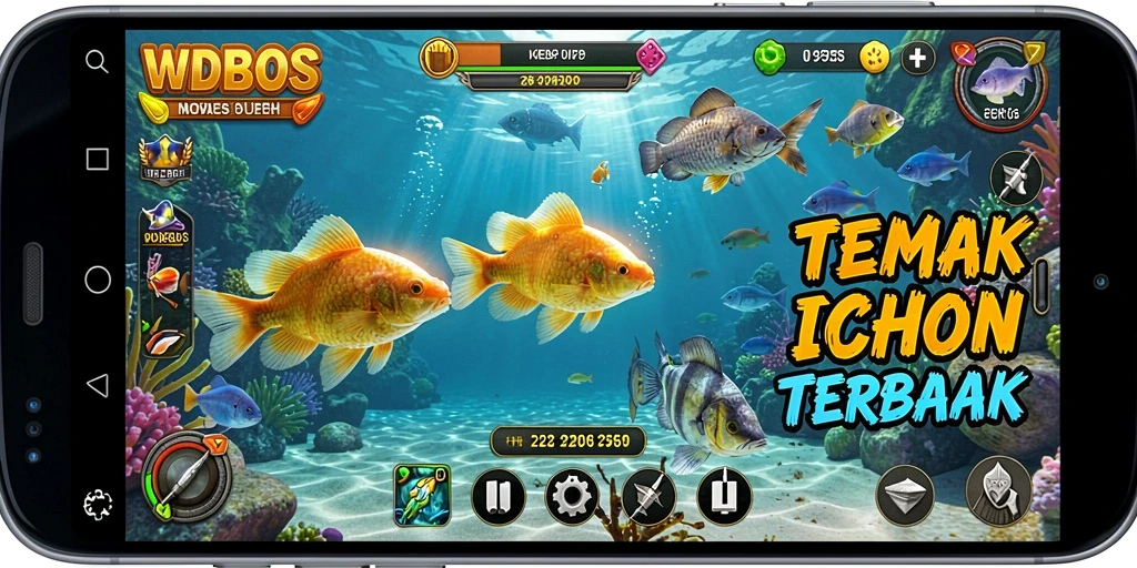 Gameplay seru dari WDBOS dengan ikan yang beragam dan senjata canggih.
