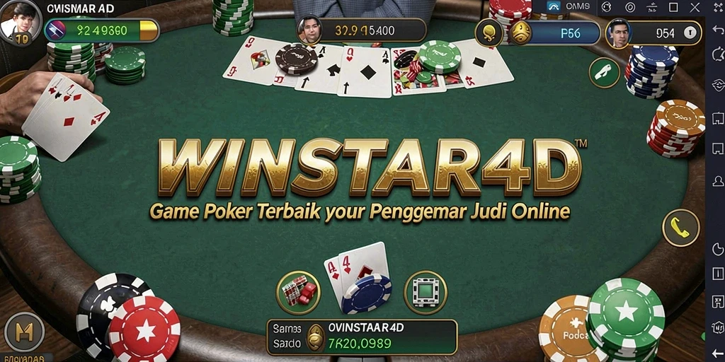 Screenshot WINSTAR4D menampilkan pemain poker yang sedang berkompetisi.